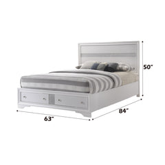 Asgard White Finish Queen Bed W/Storage