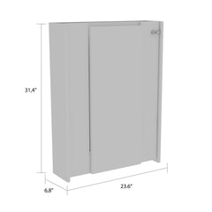 Ares Wall Foldable Table, Seven Interior Shelves, Extending Table -White
