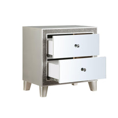 Vault Mirrored & Champagne Finish Nightstand