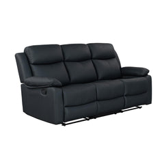 Museum Black 3PC Reclining Sofa and Loveseat and Glider Reclinerwith LED Lights and Speakers