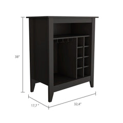CASSANDRA E-SHOP Mojito Bar Cabinet, One Open Drawer, One Open Shelf, Black