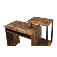Moon Weathered Oak & Black Finish Computer Desk