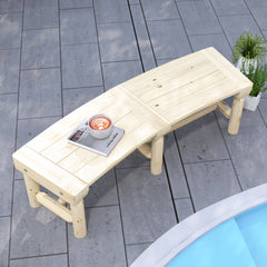 Wooden Garden Bench, Semicircular Round Outdoor Tree Bench, Wrap Around Park Bench for Yard, Patio, Deck, Lawn, Natural