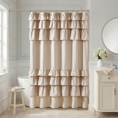1- Piece 72x72" Ruffled Shower Curtain