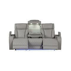 Hephaestus Modern Style Upholstery Recliner Sofa Made with Wood & Massage Function Included-Gray