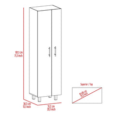 Oasis Cleaning Cabinet, Double Door Cabinet, Four Legs, Five Shelves -White