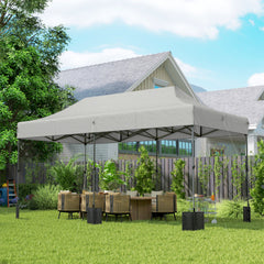 10 x 20 ft Pop Up Canopy Tent, Heavy Duty UPF50+ Outdoor Portable Instant Canopy Shelter with Wheeled Bag, White