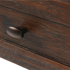 Warm Shaker Solid Wood 20 inch Wide Transitional End Table in Distressed Charcoal Brown