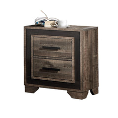 Perseus Finish 1pc Nightstand Paper veneer Bedroom Furniture 2-Drawers Bedside Table