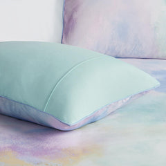 Harmony Watercolor Tie Dye Printed Comforter Set with Throw Pillow