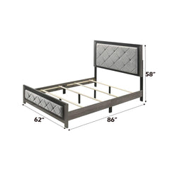 Arcadia Gray Linen & Gray Finish Queen Bed