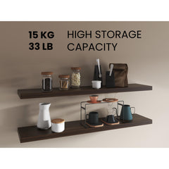 Demeter 1.5" H, 2 Shelves, Dark Walnut - Living Room