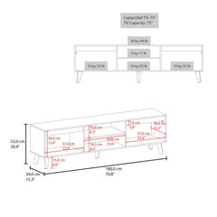 Jason TV Stand with Open Shelves, Two Storage Shelves For Media Storage and Entertainment Console, Perfect for Living Room or Bedroom