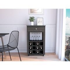 CASSANDRA E-SHOP Margh Bar Cart Drawer, Carbon Espresso