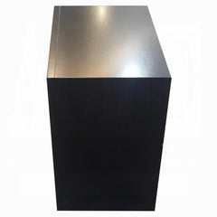 1pc Black Finish Nightstand with Two Storage Drawers and Pull Out Tray Wooden Bedroom Furniture