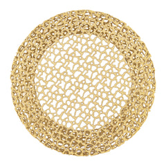 T3704-35 Modern Style 32" Coffee Table made with Aluminum Metal in Gold