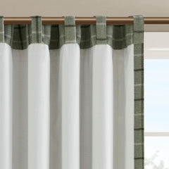 Cassandra Rod Pocket and Back Tab Curtain Panel with Fleece Lining Green 50x95"