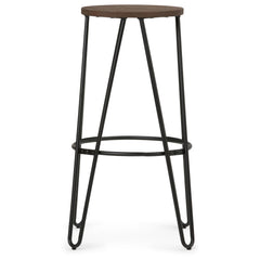Melody - 24" Metal Counter Height Stool with Wood Seat - Cocoa Brown / Black
