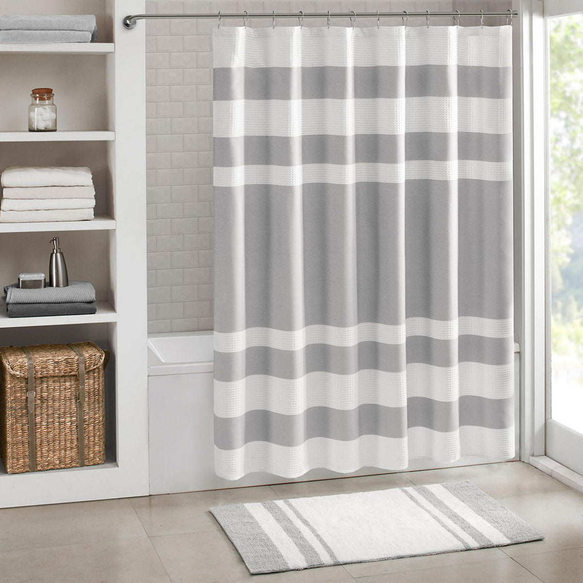 Polyxena Curtain with 3M Treatment Grey 72x72"
