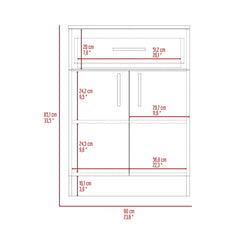 Andromache Multistorage Pantry Cabinet, One Drawer, Two Interior Shelves, Black
