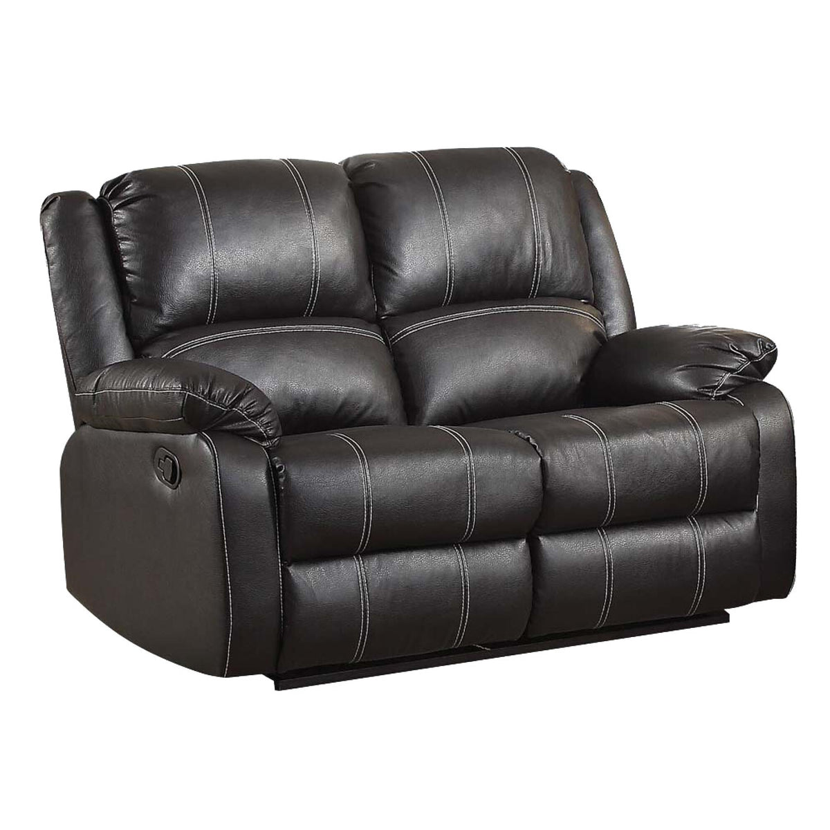 Cassandra Black Synthetic Leather Recliner Loveseat
