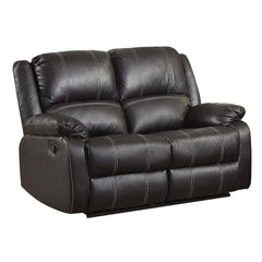 Cassandra Black Synthetic Leather Recliner Loveseat