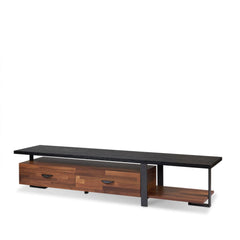 Zeus Walnut & Black Finish TV Stand