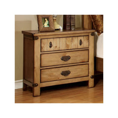 Cottage Style Weathered Elm 1pc Nightstand Ball Bearing Metal Glide USB Charger/Power Outlet In Night Stand Top Drawer Bedroom Bedside Table
