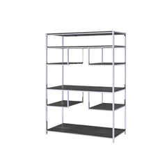Story Rustic Gray Oak & Chrome Finish Bookshelf