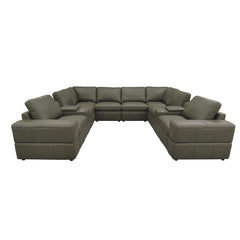 Large Arm Leather Match Upholstery Modular Sectional