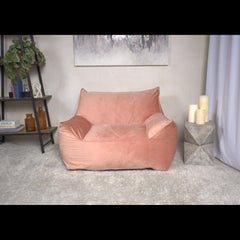 Galaxy Velveteen Bean Bag Chair with Armrests, Pink