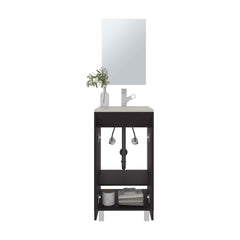 Mirage Mirror Bathroom Cabinet , One Door, Two Shelves, Black
