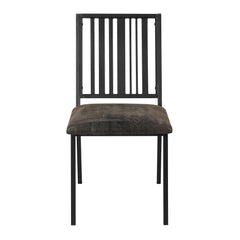 Uranus Synthetic Leather & Black Finish Side Chair (Set of 2)