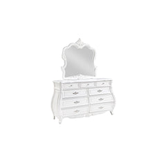 Sun Modern Style Mirror Made with Wood in Pearl White