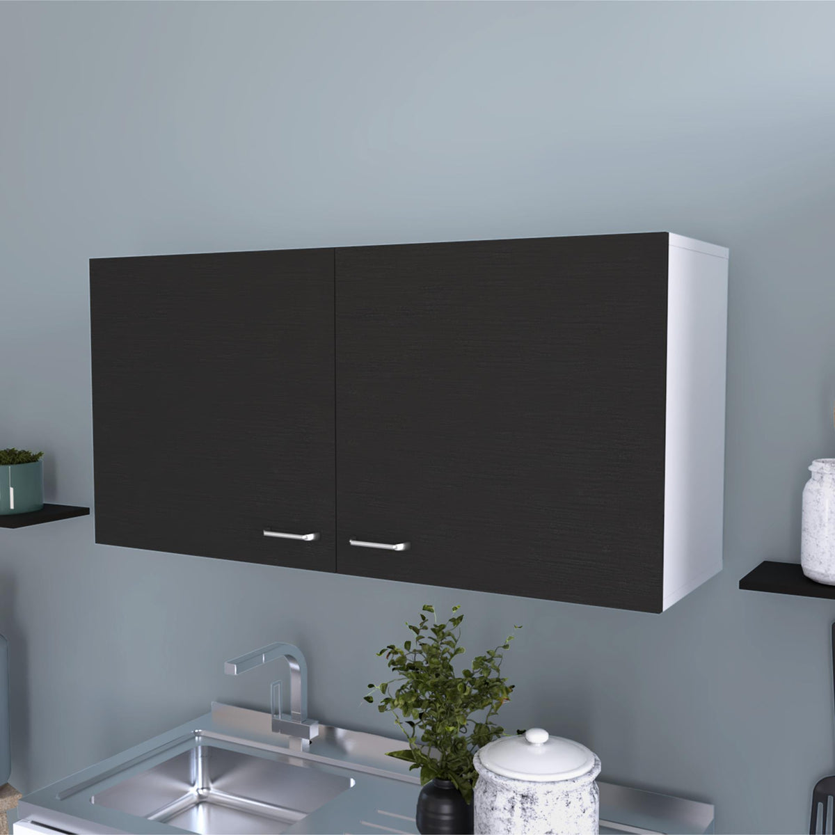 Ares Espresso Rectangle 2-Door Wall Cabinet