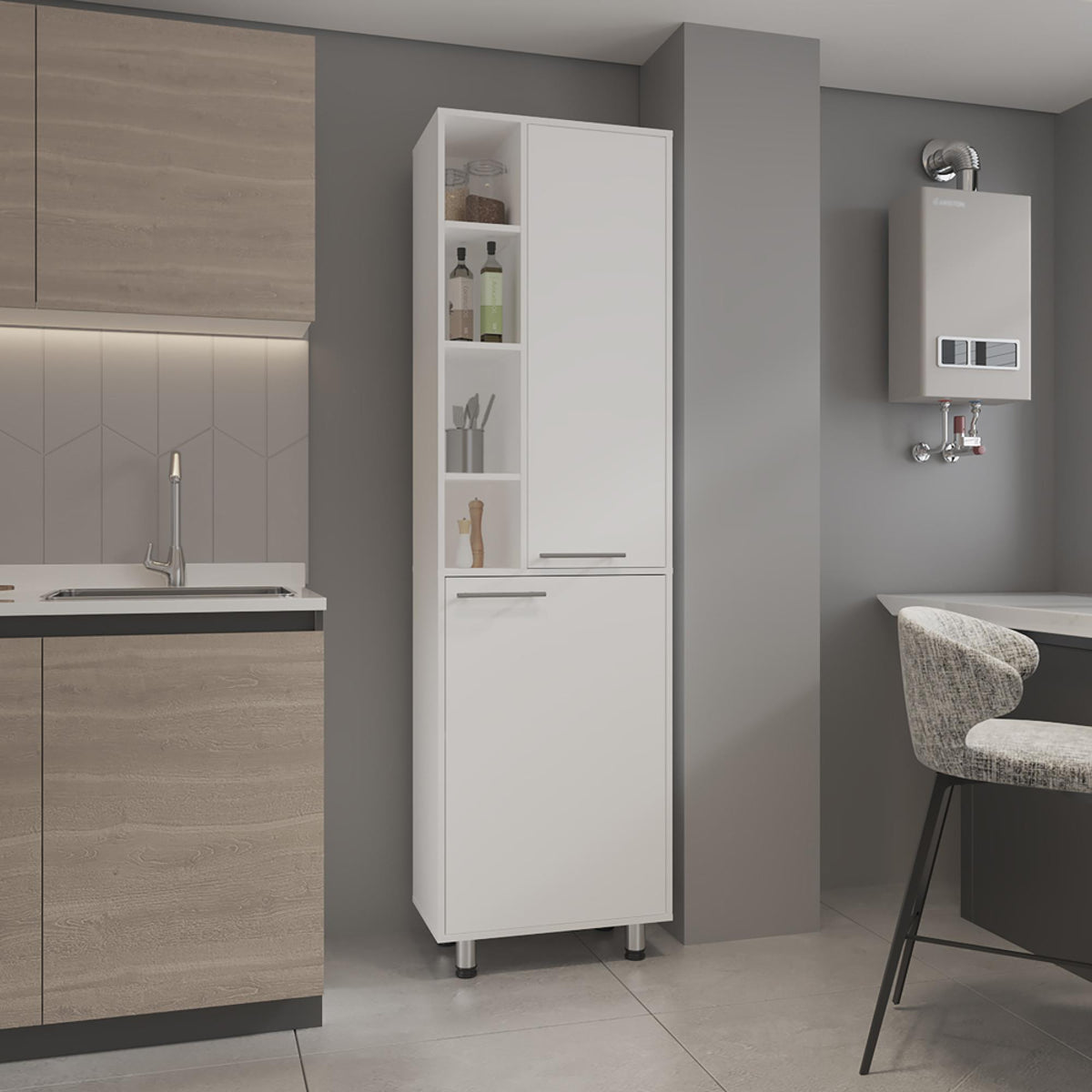 Story Pantry Cabinet, Kitchen, White