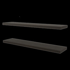 Dark Oak Floating Shelf in Melamine, Set of 2