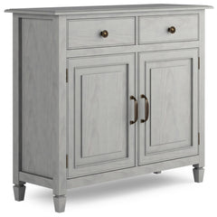 Celestia Solid Wood Entryway Storage Cabinet in Fog Grey