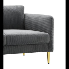 60.63" Wide Modern Corduroy Loveseat, Plush Upholstered Cushions, Solid Wood Frame, Compact Living Room and Apartment Furniture