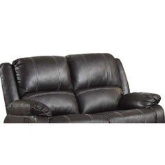 Cassandra Black Synthetic Leather Recliner Loveseat