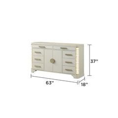 Lyric 8-Drawer Dresser with side LED lightning made with Wood in Beige (INCLUDES DRESSER ONLY)