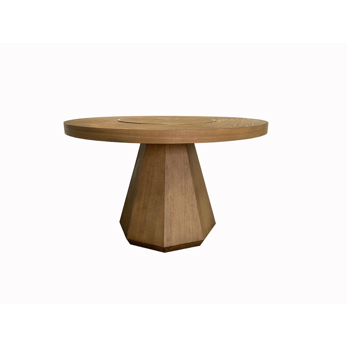 Round Dining Table W/ Lazy Susan - Latte