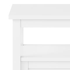 Warm Shaker Solid Wood 20 inch Wide Transitional End Table in White