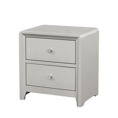 Exhibition Finish 1pc Nightstand Nickle Finish Hardware Central Metal Glide English Dovetail Drawer Contemporary Bedroom Furniture