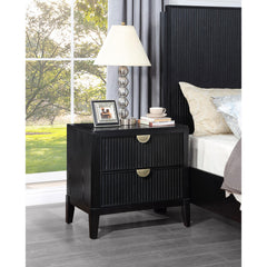 Avalon Black 2-drawer Nightstand