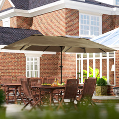 13 ft. Extra Large Patio Umbrella with Easy Crank Handle, Vents for Outdoor, Patio, UPF30+, Coffee
