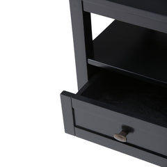 Warm Shaker Solid Wood 20 inch Wide Transitional End Table in Black