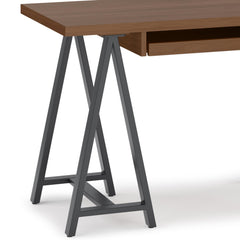 Crest - Solid Walnut Veneer and Metal Small Desk - Walnut