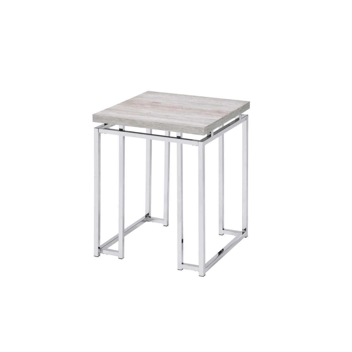 Symphony Natural Oak & Chrome Finish End Table