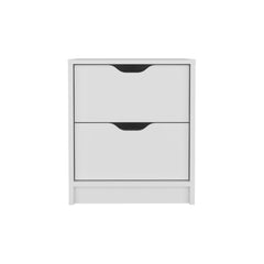 Utopia 2 Drawers Nightstand , End Table, Side Table Pull Out System -White